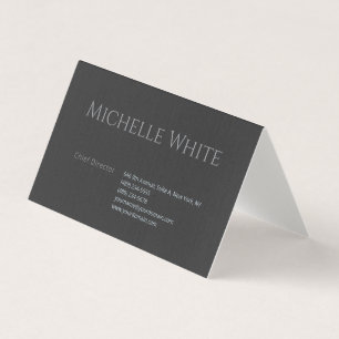 Premium Lİnen Black Plain Elegant Professional Business Card