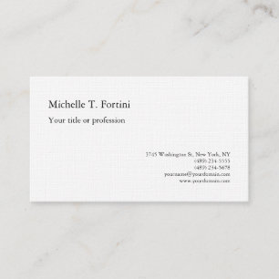 Premium Linen Black White Plain Minimalist Simple Business Card