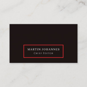 Premium Linen Elegant Plain Black Minimalist Business Card