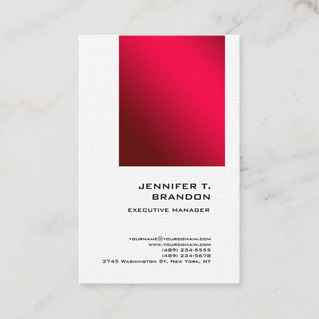 Premium Linen Minimalist Plain Modern Professional Business Card (Front)