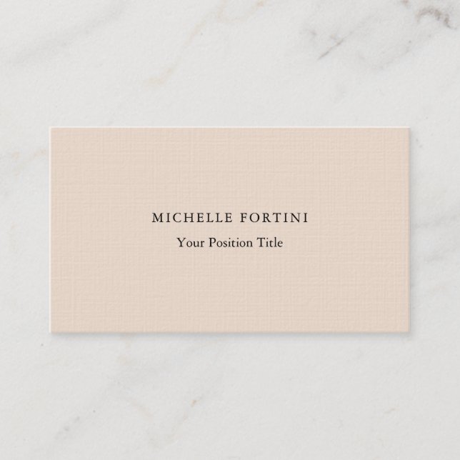 Premium Linen Minimalist Professional Modern Business Card (Front)