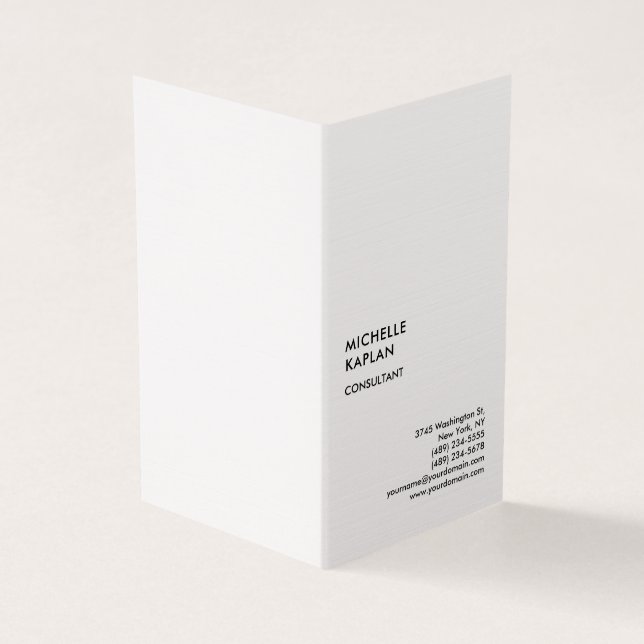 Premium Linen Modern Professional Exclusive Business Card (Outside)