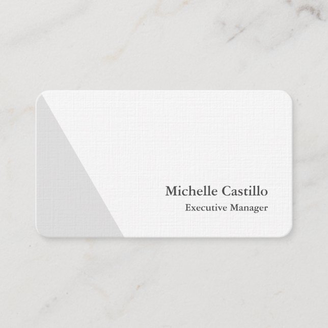Premium Linen Plain Professional Minimalist Business Card (Front)