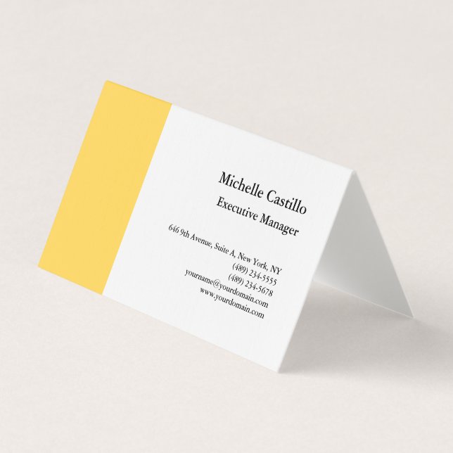 Premium Linen Plain Professional Minimalist Business Card (Front)