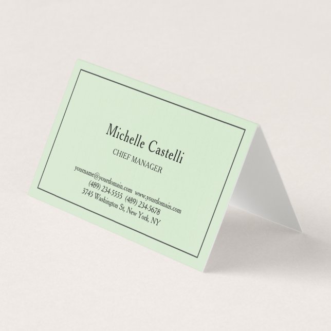 Premium Linen Professional Unique Classical Pastel Business Card (Front)