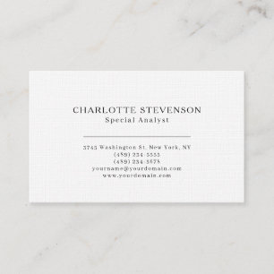 Premium Linen Trendy Professional Plain Minimalist Business Card