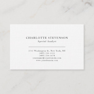 Premium Linen Trendy Professional Plain Minimalist Business Card