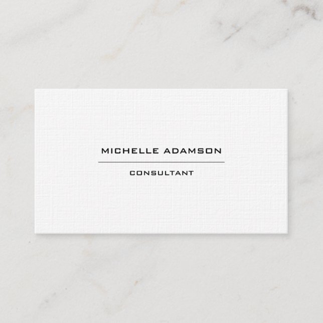 Premium Linen Unique Special Black White Business Card (Front)