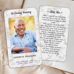 Premium Marble Photo Funeral Memorial Prayer Card