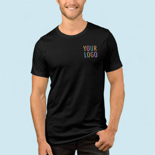 Premium Men’s Black T-Shirt Custom Company Logo Tri-Blend Shirt