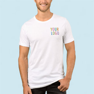 Premium Men’s White T-Shirt Custom Business Logo Tri-Blend Shirt