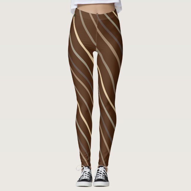 Premium Milk Chocolate Striped Candy Cane Leggings (Front)