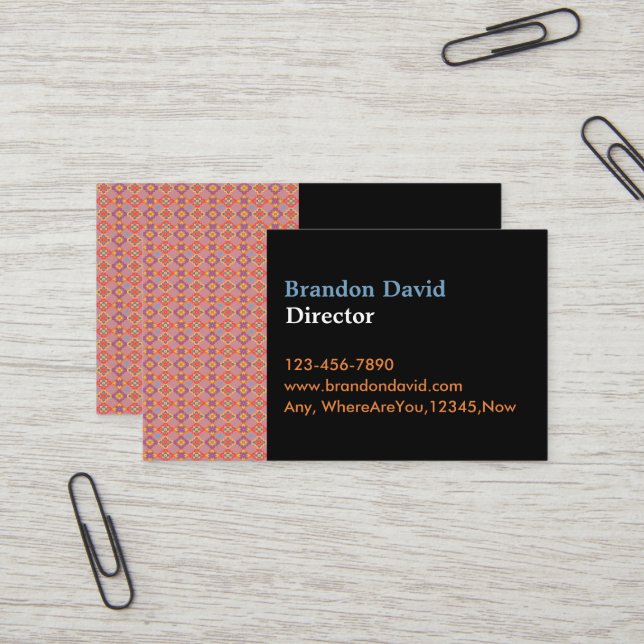 Premium Native American Geometric Floral Pattern Business Card (Front/Back In Situ)
