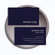 Premium Navy Pinstripe Business Card