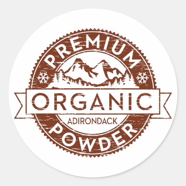 Premium Organic Adirondack Powder Classic Round Sticker (Front)
