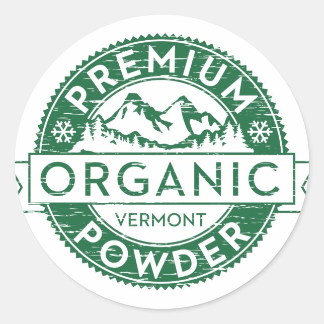 Premium Organic Vermont Powder Sticker (Front)