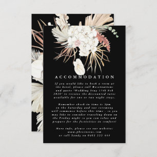 Premium Pampas Grass Floral Black Elegant Wedding Enclosure Card
