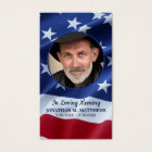 Premium Patriotic Flag Photo Funeral Prayer Card