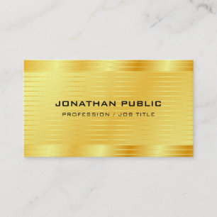 Premium Pearl Finish Modern Faux Gold Elegant Business Card