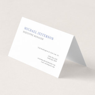 Premium Pearl Modern Elegant Simple Blue White Business Card