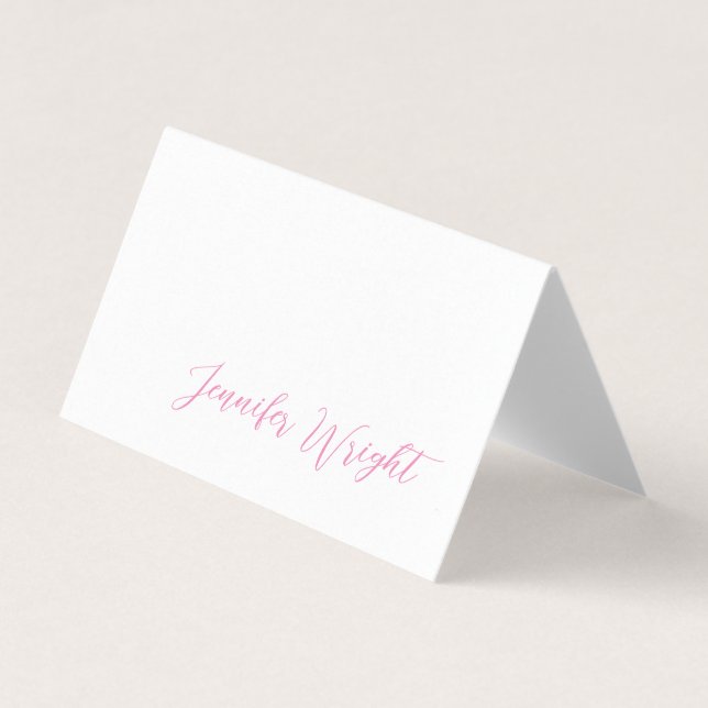 Premium Pearl Professional Minimalist Calligraphy Business Card (Front)