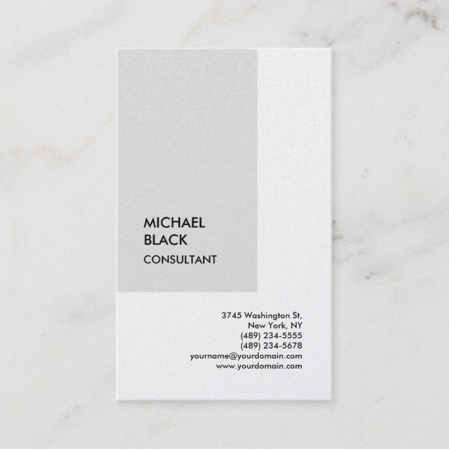 Premium Pearl Special Unique Modern Minimalist Business Card (Front)