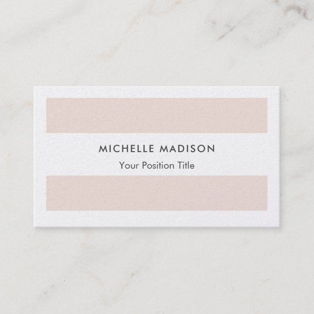 Premium Pearl Trendy Minimalist Professional Plain Business Card (Front)