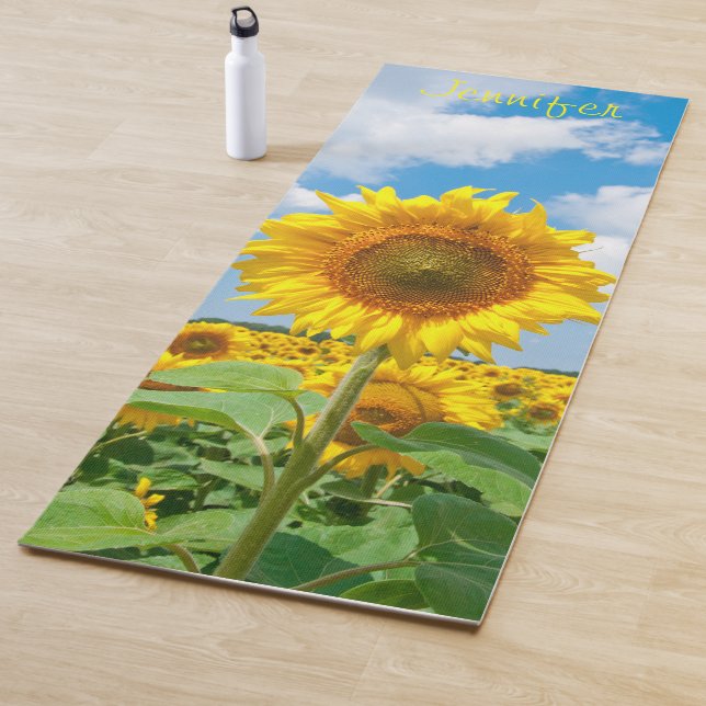 Premium Personalized Sunflower Themed Yoga Mat (In Situ)