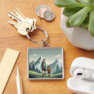 Premium Photo Keychain in a Stylish Square Shape