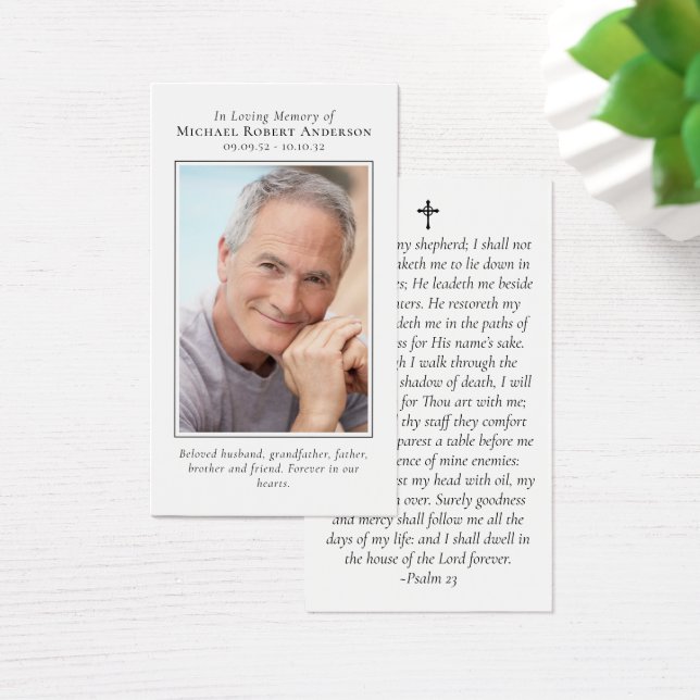 Premium Photo Memorial Prayer Card (Desk)