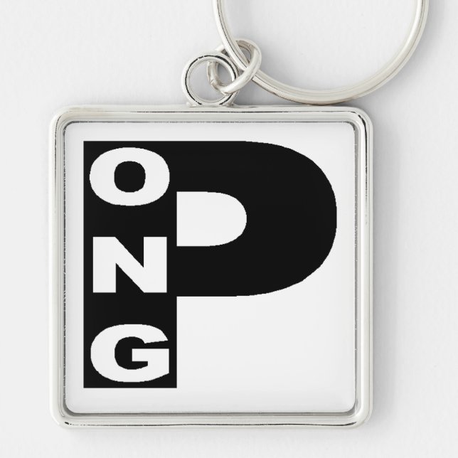 Premium PING PONG Square Keychain (Front)