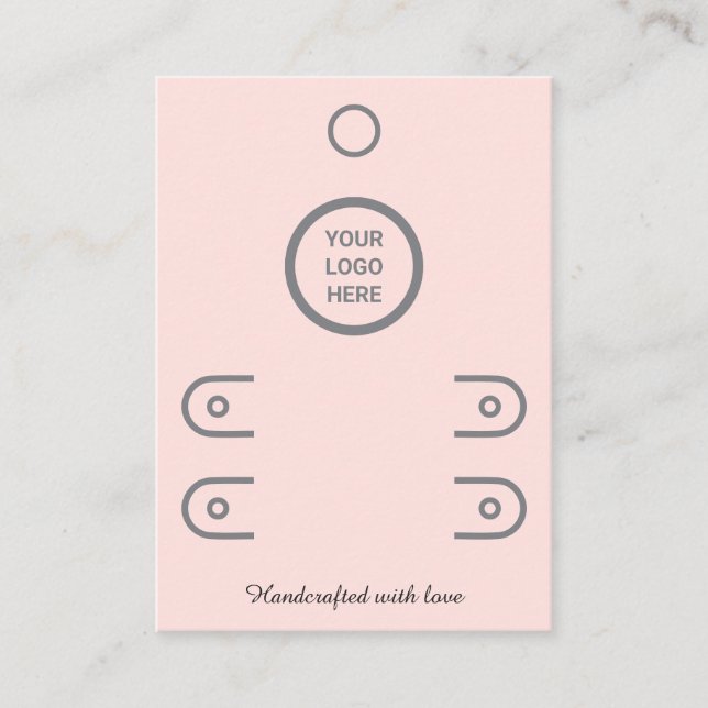Premium Pink Double Row Stud Earring Display Card (Front)