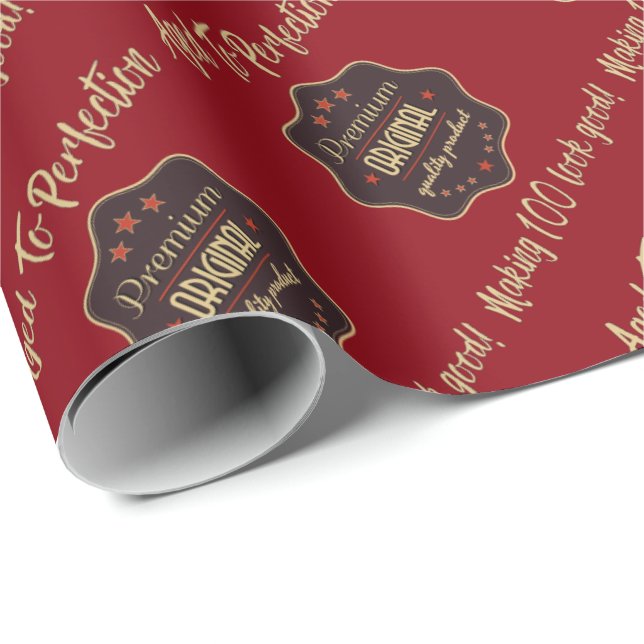 Premium Quality 100th Birthday Wrapping Paper (Roll Corner)