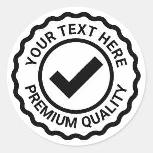 Premium quality control check mark seal stickers