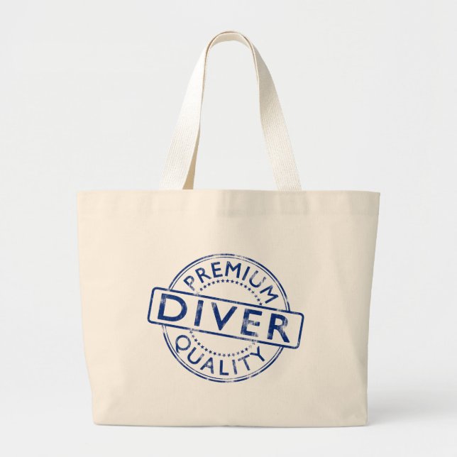 Premium Quality Diver Large Tote Bag (Front)