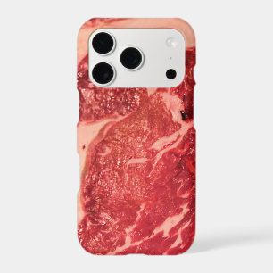 Premium Raw Red Meat Marbled Steak Macro Photo