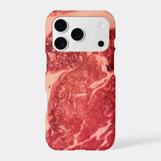 Premium Raw Red Meat | Marbled Steak Macro Photo (Back)