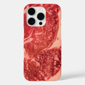 Premium Raw Red Meat | Marbled Steak Macro Photo iPhone 16 Pro Case