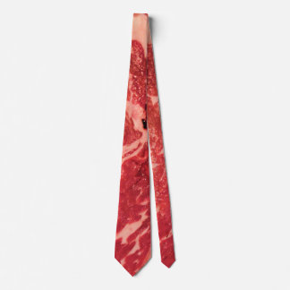 Premium Raw Red Meat | Marbled Steak Macro Photo Tie