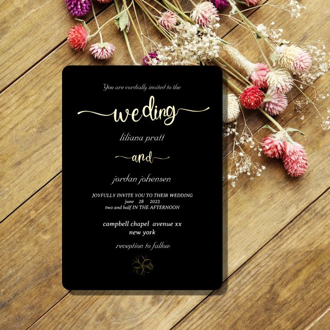 Premium Real Gold Elegant Monogram Black  Foil Inv (Creator Uploaded)