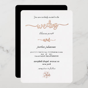 Premium Real Gold Elegant Monogram white Foil Inv