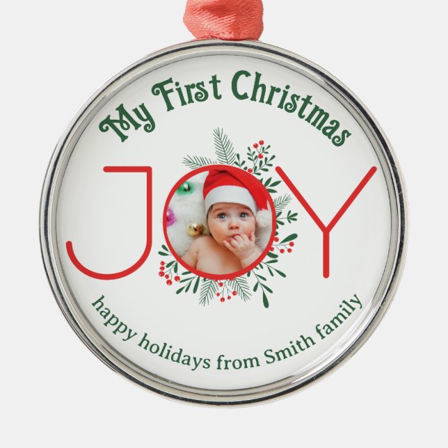 Premium Round Ornament - My First Christmas (Front)