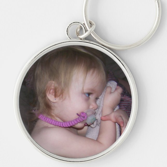 premium round photo keychain (Front)