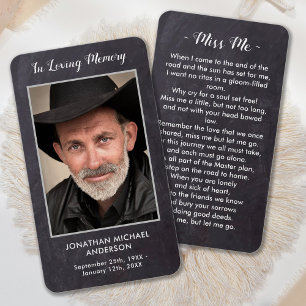 Premium Rustic Funeral Photo Memorial Prayer Card