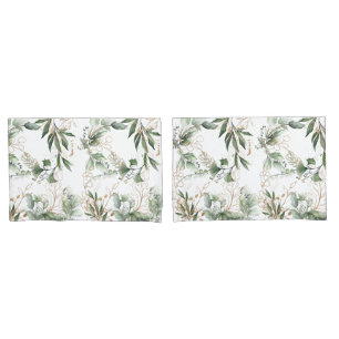 Premium Sage Modern Eucalyptus Green Pillowcase