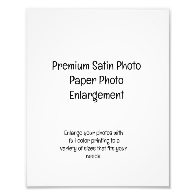 Premium Satin Photo Paper Photo Enlargement Print (Front)