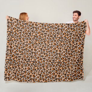 Premium Seamless Wild Safari Cat Animal Print Fleece Blanket