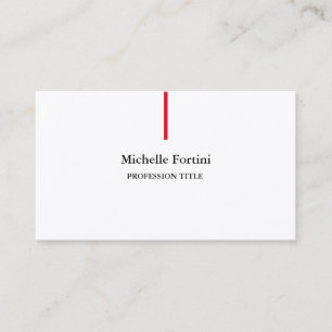 Premium Silk Elegant Plain Minimalist Red White Business Card