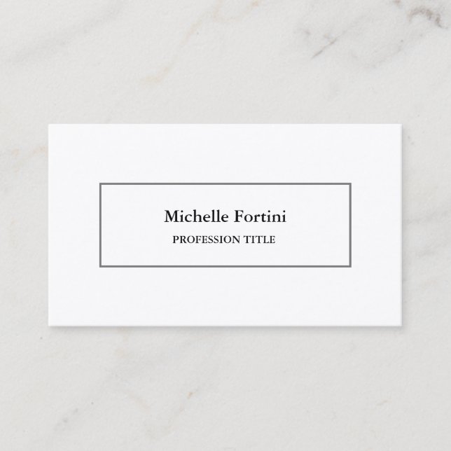 Premium Silk Elegant Plain Minimalist White  Business Card (Front)