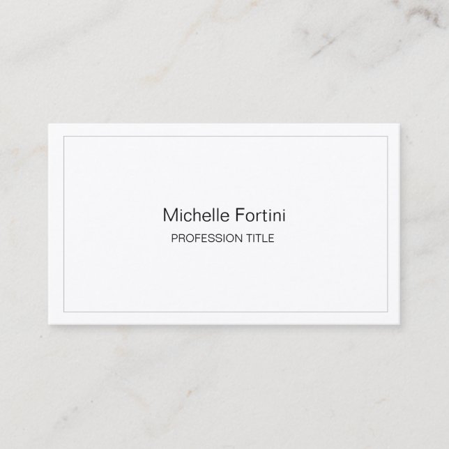 Premium Silk Elegant Plain Simple Minimalist  Business Card (Front)